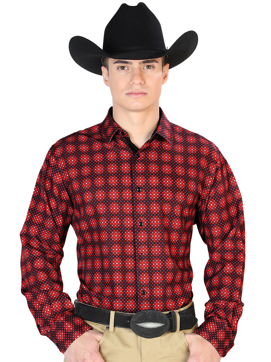 Camisa Casual Manga Larga Centenario 7001 95% Poliéster 5% Elastano Burdeos 126263