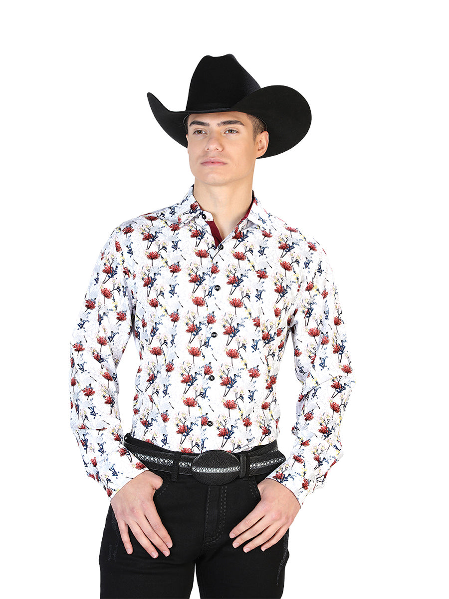 Camisa Casual L/ Manga Centenario 7001 95% Poliester 5% Spandex Blanco 126271