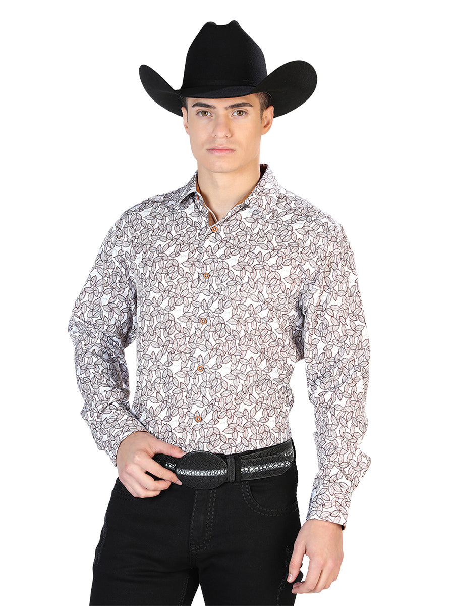 Blanco Casual Manga Larga Camisa 126272