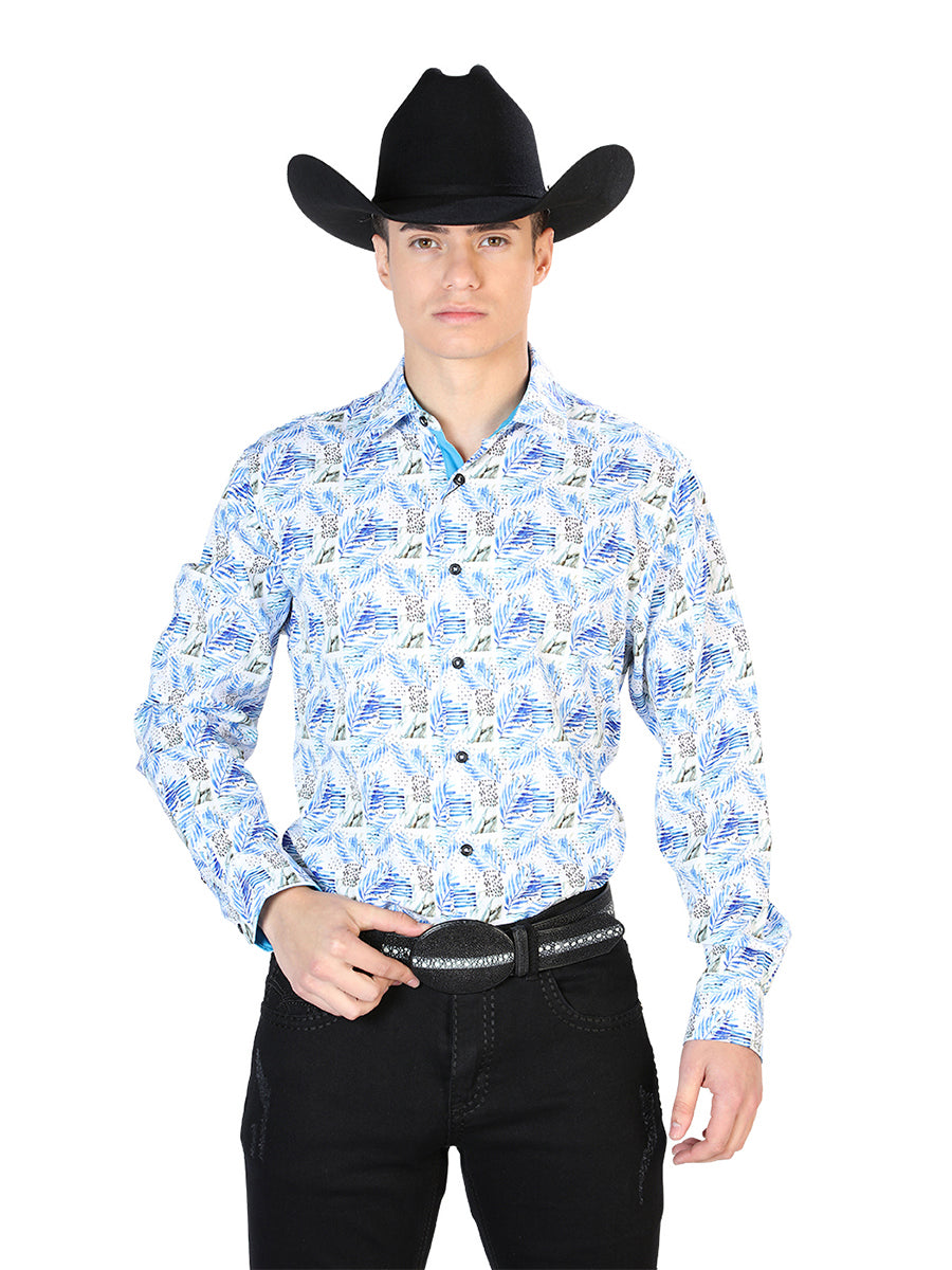 Blanco Manga Larga Camisa 126277