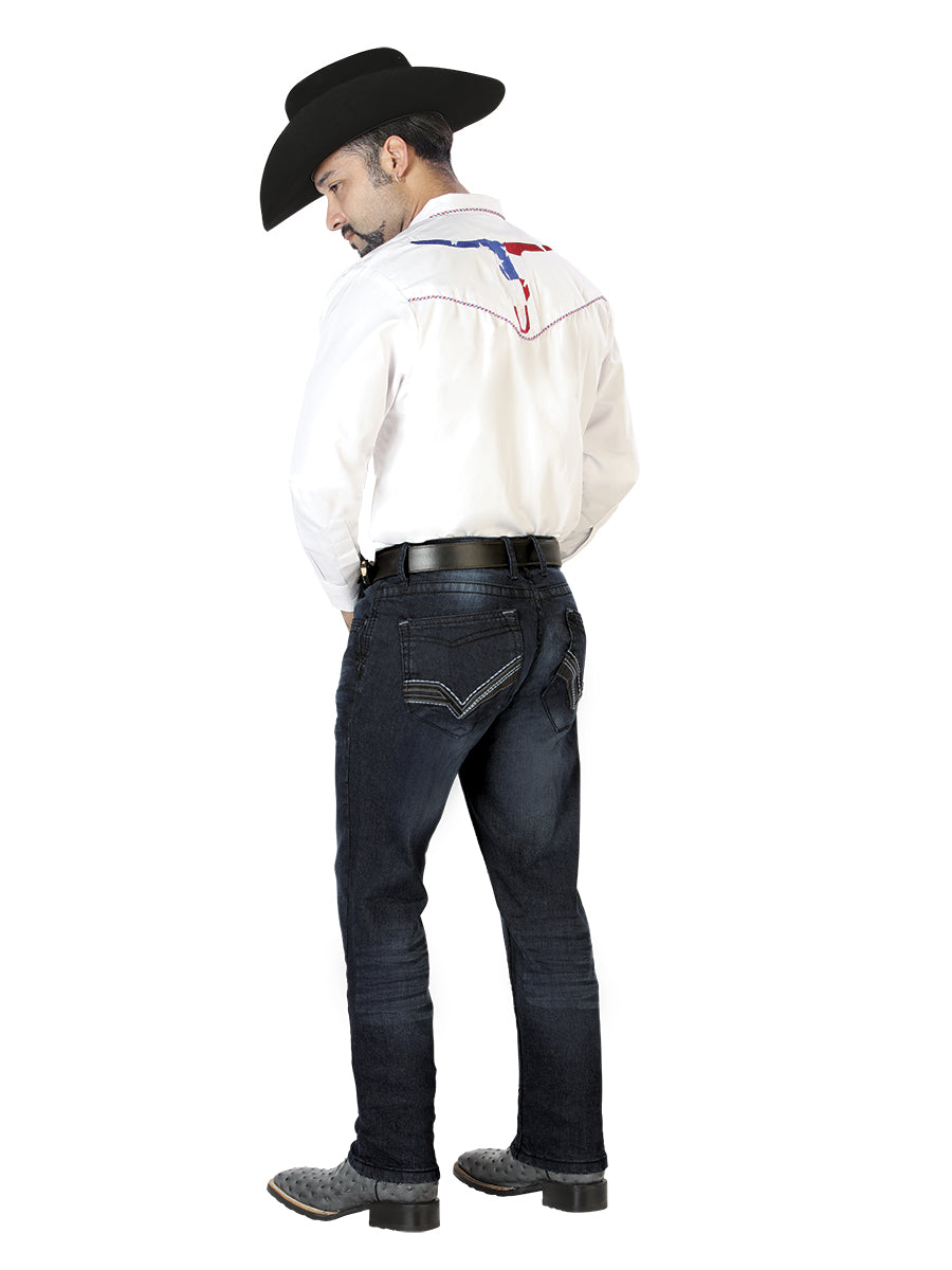 Camisa Vaquera Manga Larga El Señor De Los Cielos No.2 65% Poliéster 35% Algodón Blanco 126672