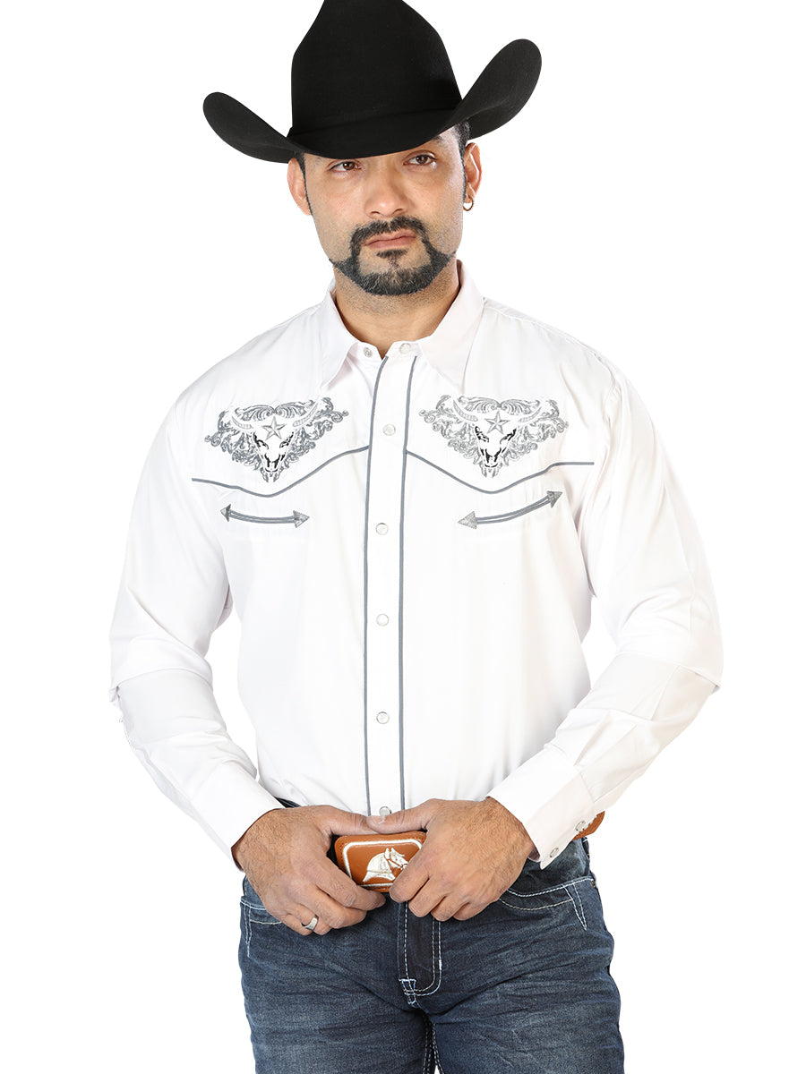 Camisa Vaquera Manga Larga El Señor De Los Cielos No.4 65% Poliéster 35% Algodón Blanco 126677
