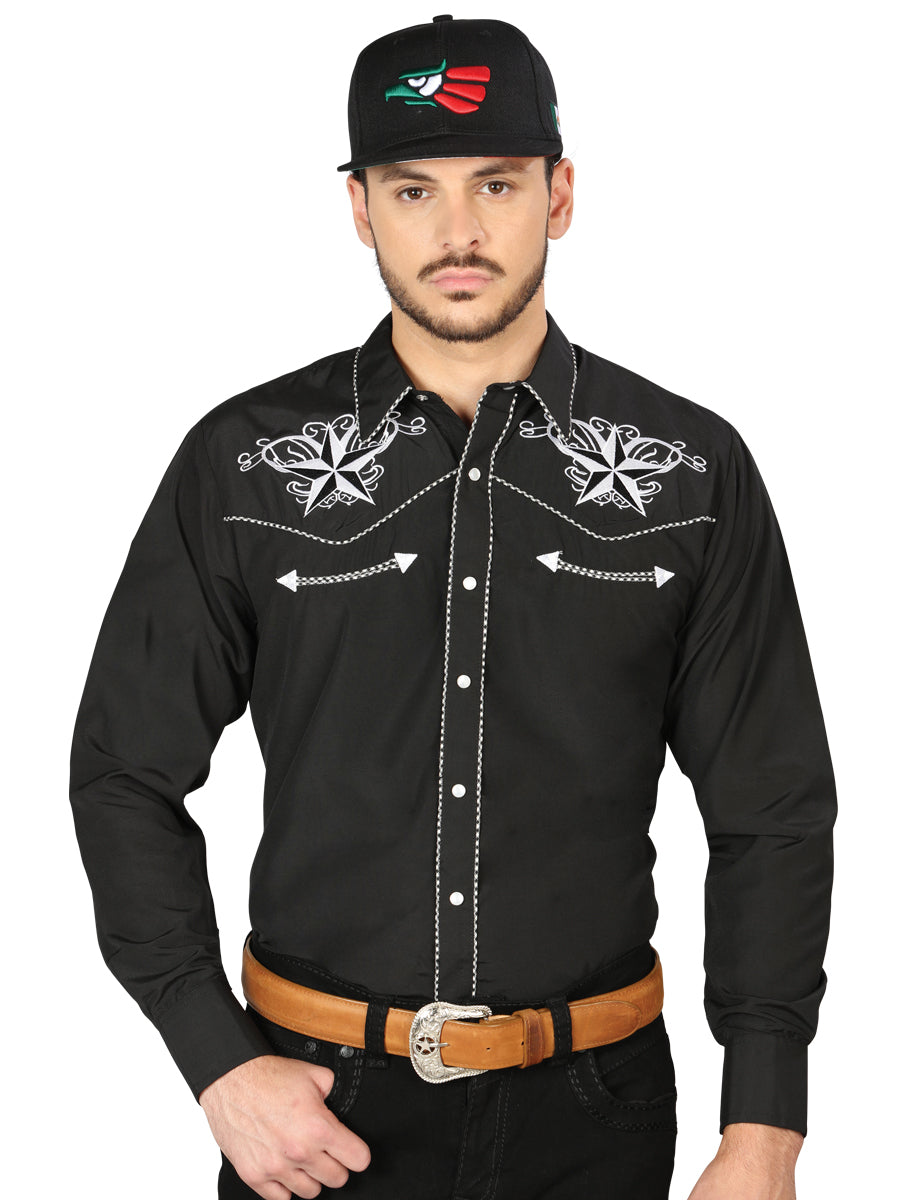 Camisa Vaquera Manga Larga El Señor De Los Cielos No.7 65% Poliéster 35% Algodón Negro 126682