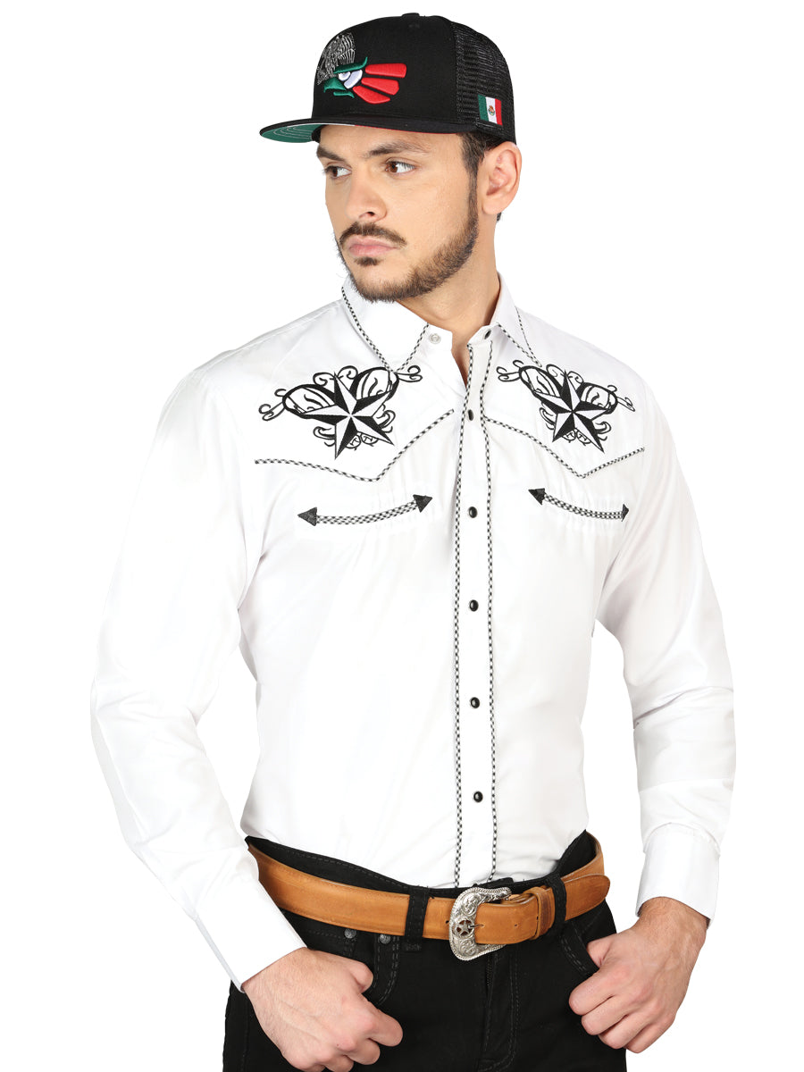 Camisa Vaquera Manga Larga El Señor De Los Cielos No.7 65% Poliéster 35% Algodón Blanco 126683