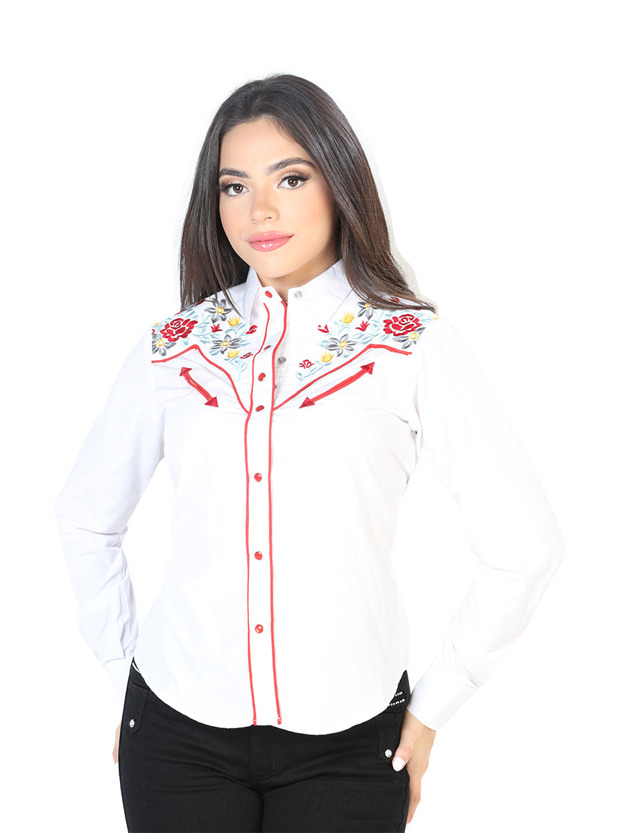Cowboy Camisa Women El Señor De Los Cielos No.8 65% Poliéster 35%cotton Blanco 126686