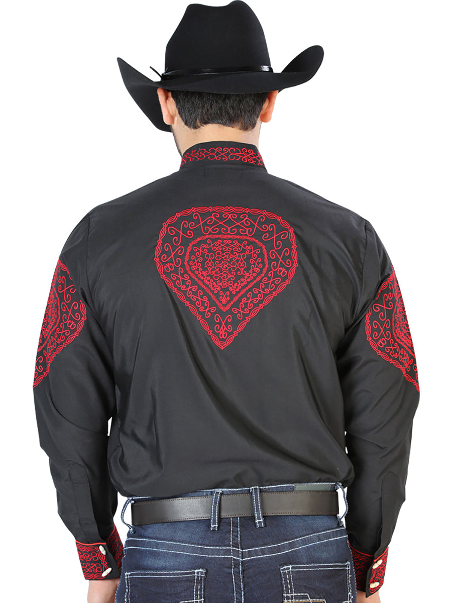 Camisa Charra L/ Manga El Señor De Los Cielos No.9 65% Poliéster 35% Algodón Negro 126687