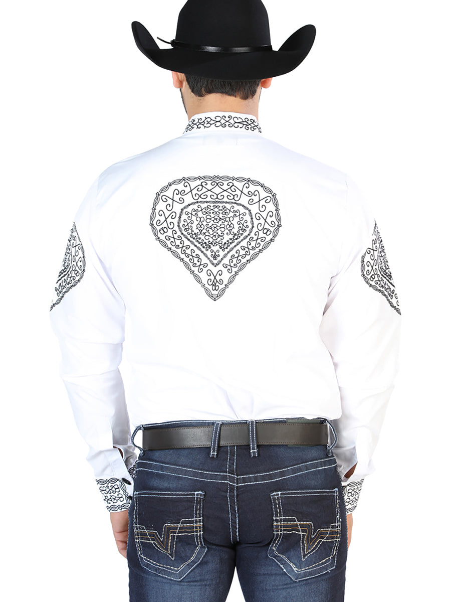 Charra Camisa L/ Manga El Señor De Los Cielos No.9 65% Poliéster 35%cotton Blanco 126688