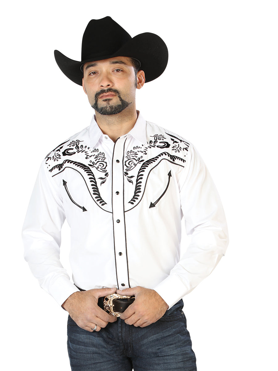 Camisa Vaquera L/ Manga El Señor De Los Cielos No.10 65% Poliéster 35% Algodón Blanco 126692