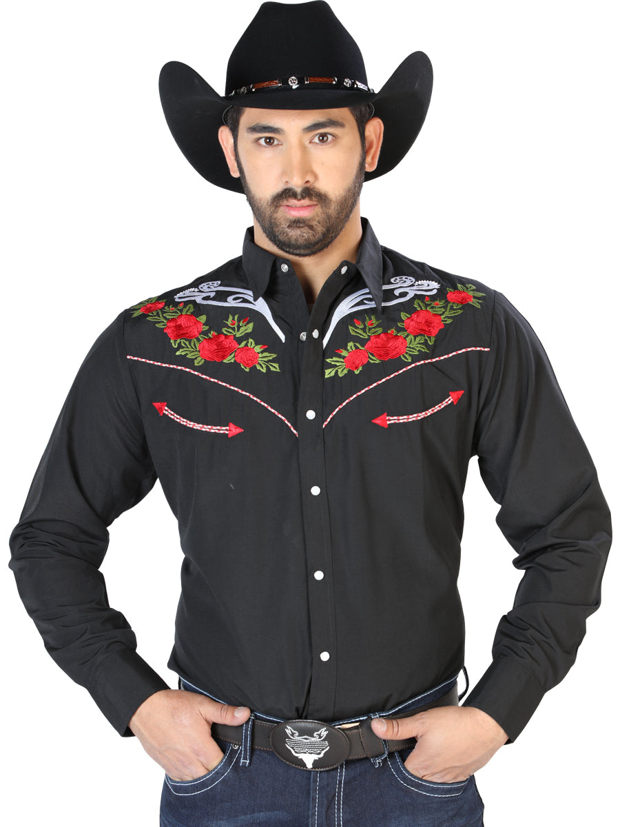 Camisa Vaquera L/ Manga El Señor De Los Cielos No.11 65% Poliéster 35% Algodón Negro 126695