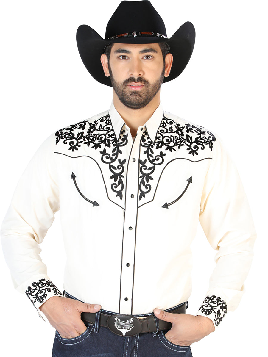 Camisa Vaquera L/ Manga El Señor De Los Cielos No.13 65% Poliéster 35% Algodón Negro 126701