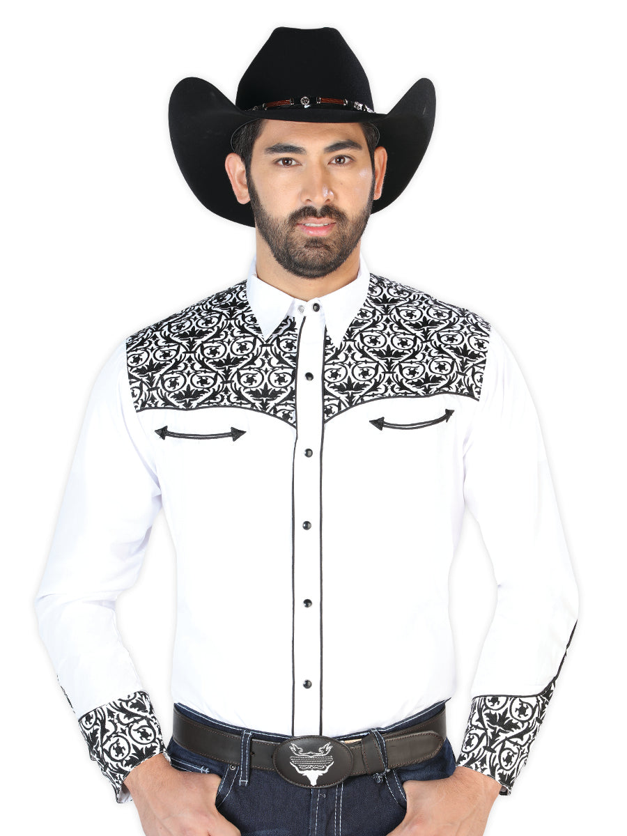 el Señor de los Cielos Bordado Camisa Blanco/negro 126705