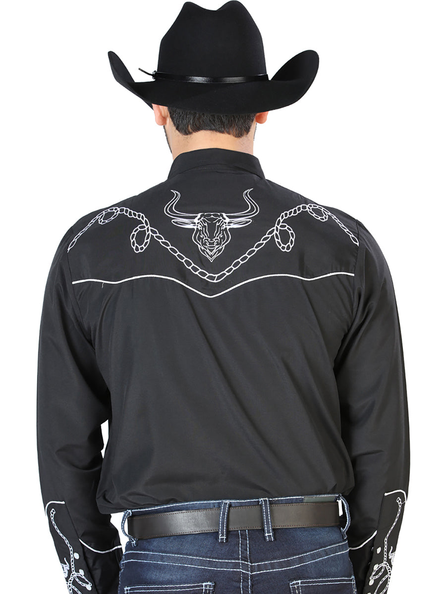 Camisa Vaquera Manga Larga El Señor De Los Cielos No.16 65% Poliéster 35% Algodón Negro 126711