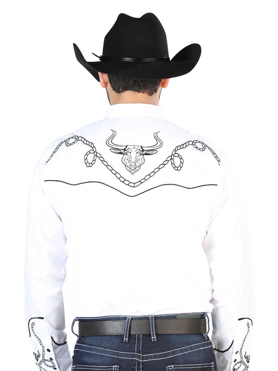 el Señor de los Cielos Bordado Camisa Blanco/negro 126712