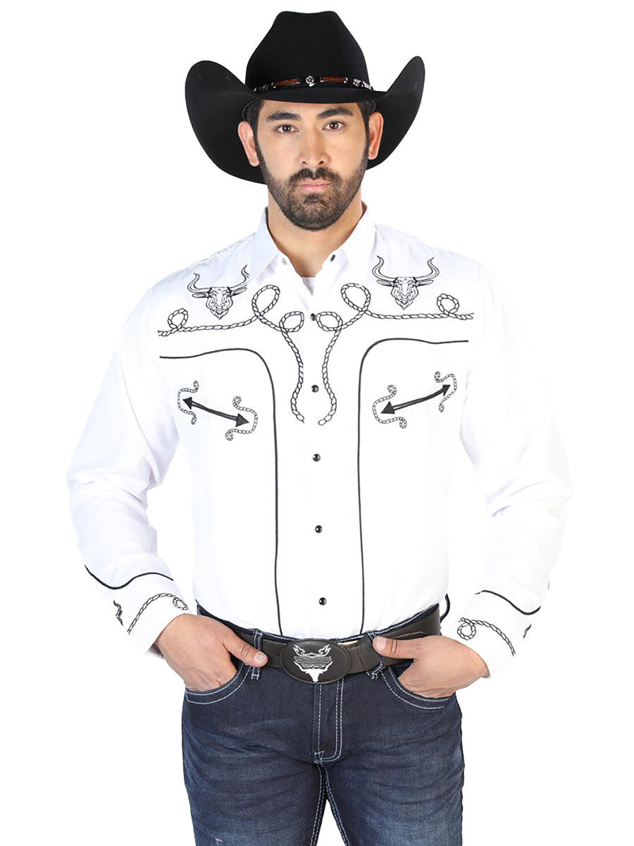 Camisa Vaquera Manga Larga El Señor De Los Cielos No.16 65% Poliéster 35% Algodón Blanco 126712