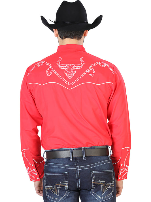 Camisa Vaquera L/ Manga El Señor De Los Cielos No.16 65% Poliéster 35% Algodón Rojo 126713