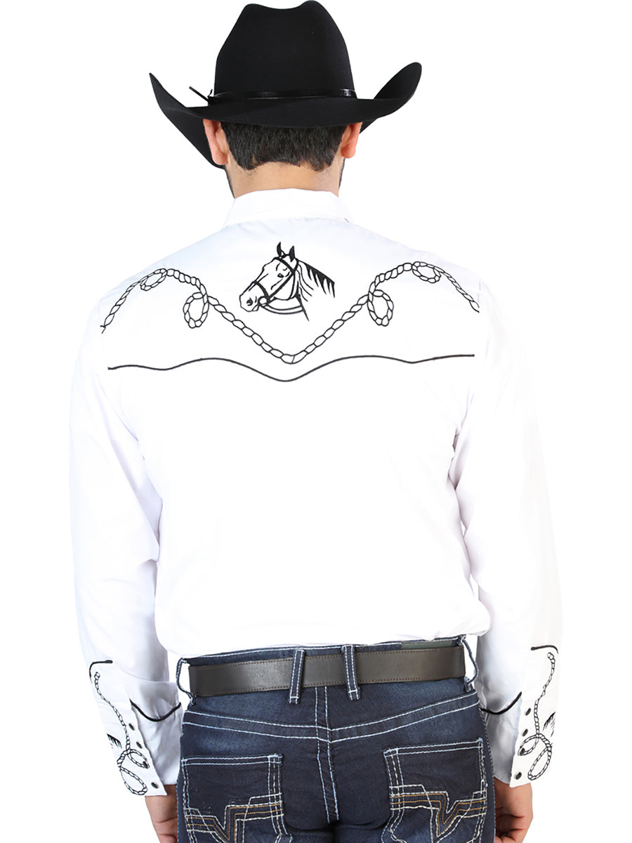 Camisa Vaquera L/ Manga El Señor De Los Cielos No.17 65% Poliéster 35% Algodón Blanco 126715