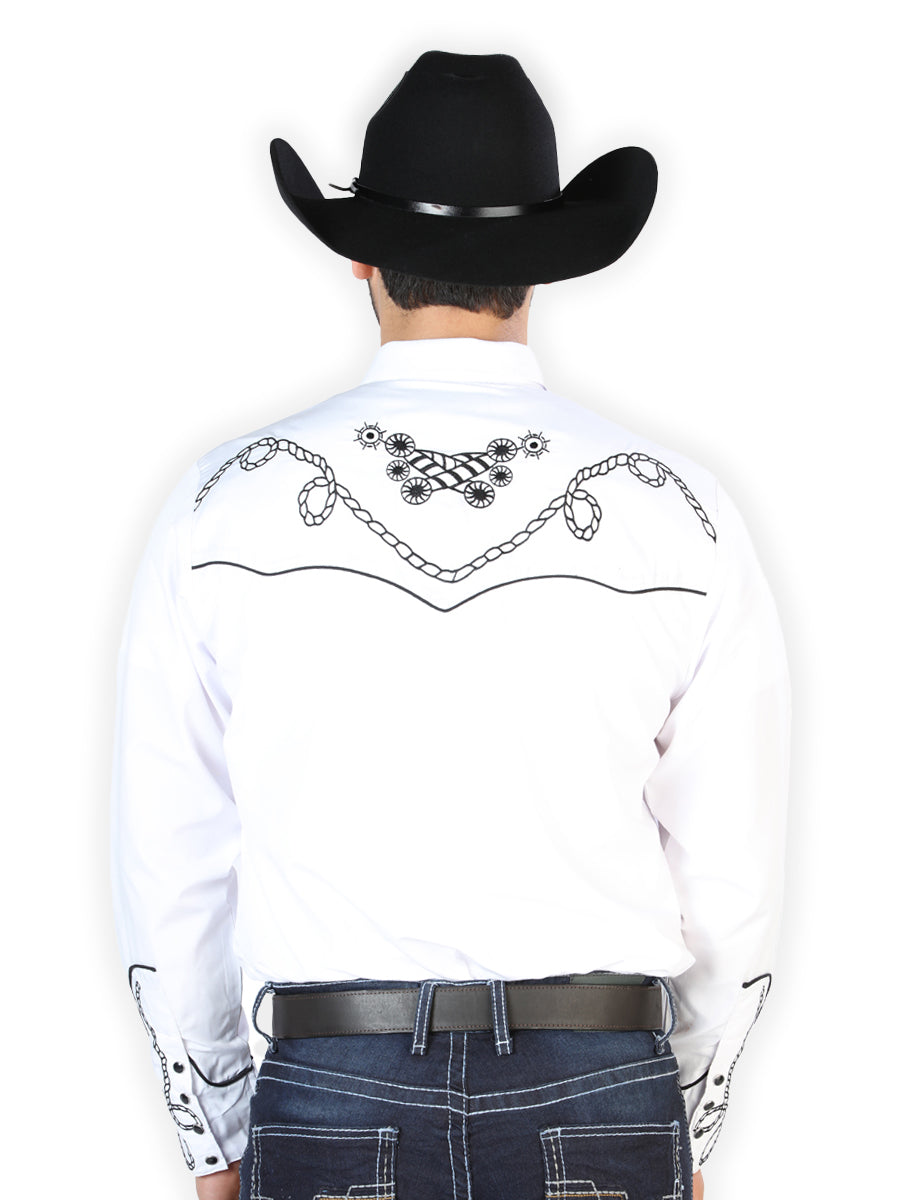el Señor de los Cielos Bordado Camisa Whie/negro 126718