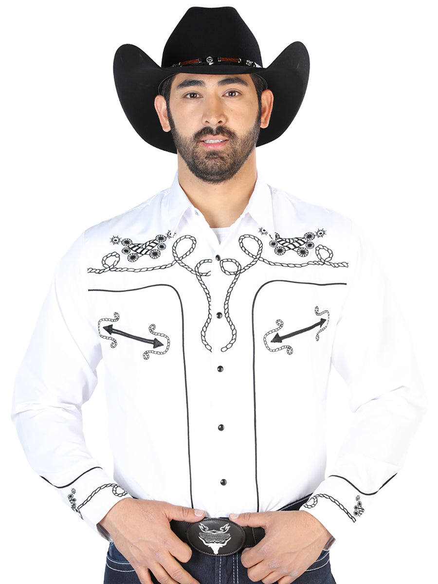 Camisa Vaquera Manga Larga El Señor De Los Cielos No.18 65% Poliéster 35% Algodón Blanco 126718