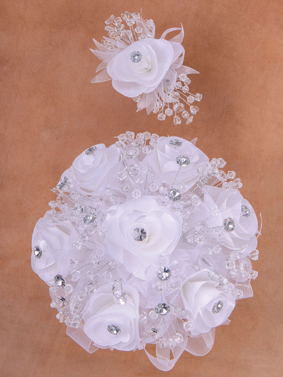 Juego De Velas Ramo Mis Xv Primaveras 231014 Acrílico/Satinado Blanco/Plata 600066