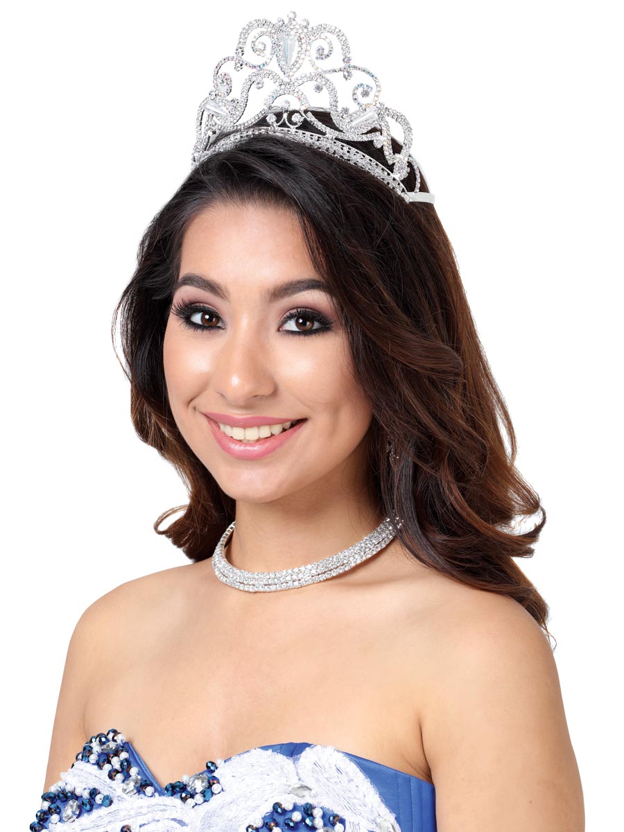 Coronas De Quinceanera Mis Xv Primaveras C.013 Crystal Plata 600281