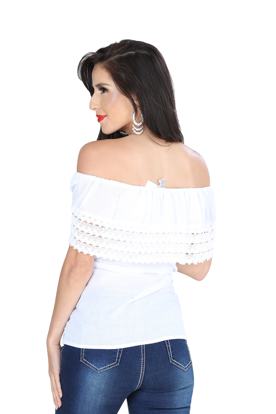Blusa Mexico Artesanal Campesina-Olan 50% Algodón, %50 Poliéster Blanca 601286