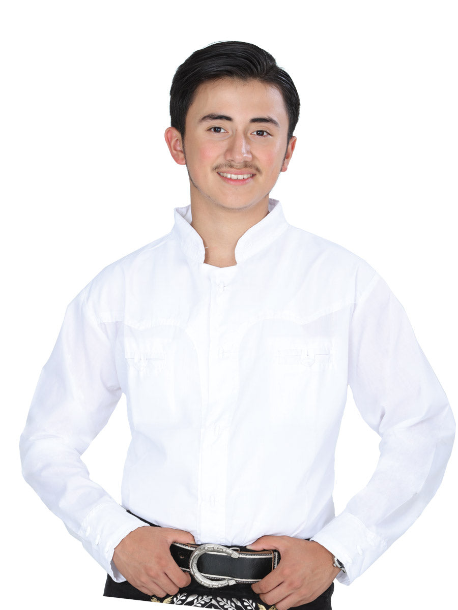 Camisa Charro Mis Xv Primaveras Cam-Slda-H 100% Poliéster Blanca 601469