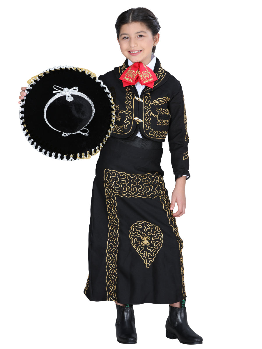 Traje Charro Mis Xv Primaveras Trj-Ctll-N 100% Polyester Negro/Oro 601486