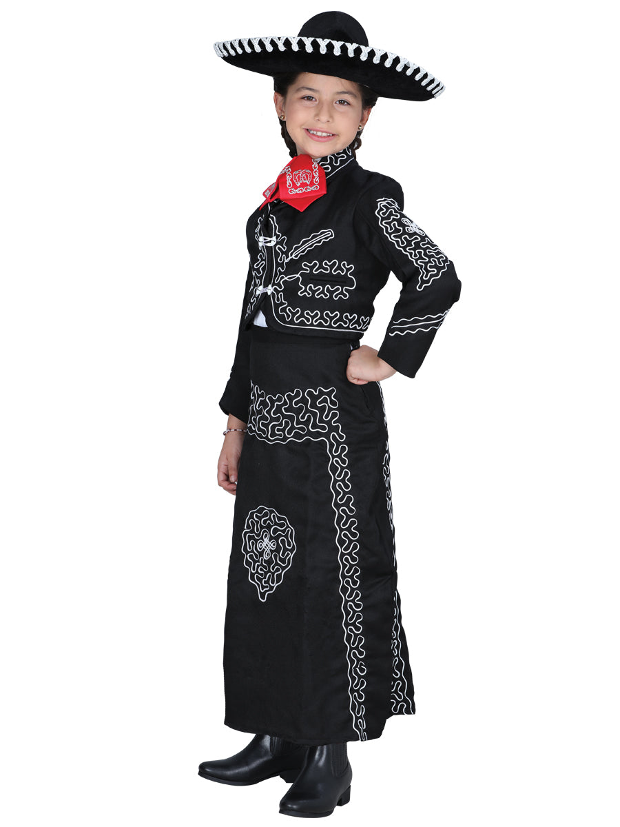 Traje Charro Mis Xv Primaveras Trj-Ctll-N 100% Polyester Negro/Blanco 601489