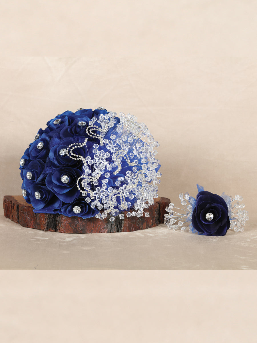 Ramo Ramo Mis Xv Primaveras Cha-Ram-Xv Satin/Liston/Cristal Azul Rey/Plata 601567