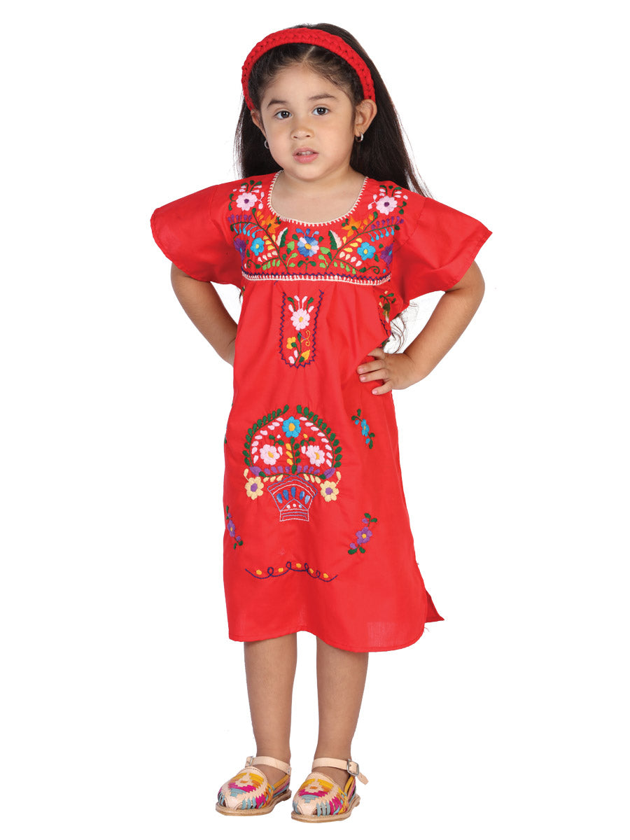 Vestido Mexico Kimono Artesanal 50% Algodón 50% Poliéster Rojo 601629