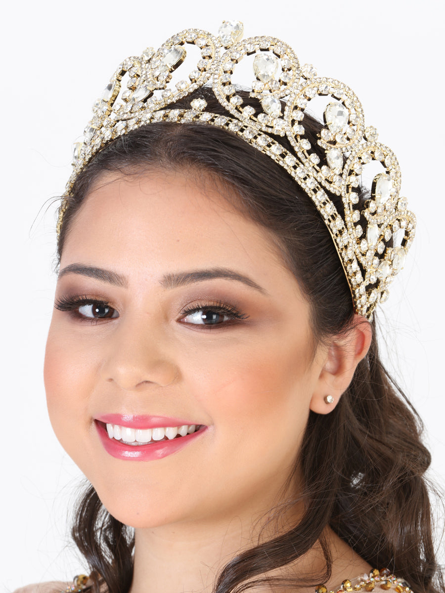 Coronas De Quinceanera Corona Mis Xv Primaveras C.107 Crystal Oro 602274