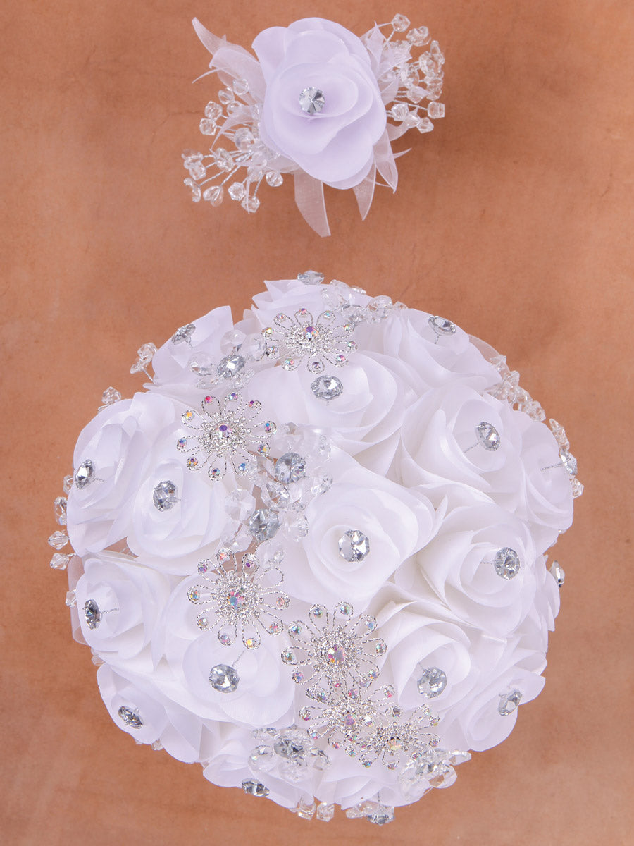 Juego De Velas Ramo Mis Xv Primaveras 240725 Acrílico/Satin Blanco/Plata 602335
