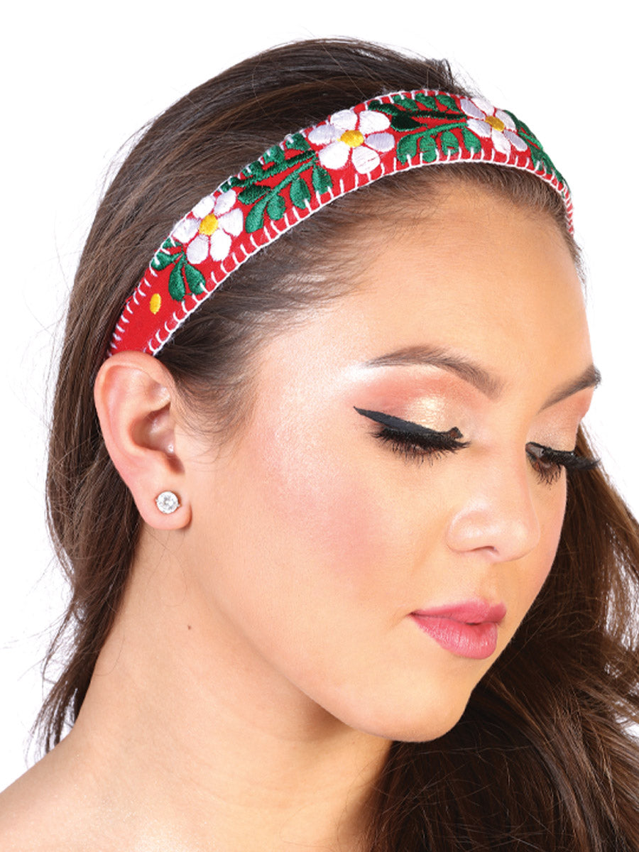 Diadema Mexico Artesanal Zam-24 Manta 100% Algodon Rojo 602657