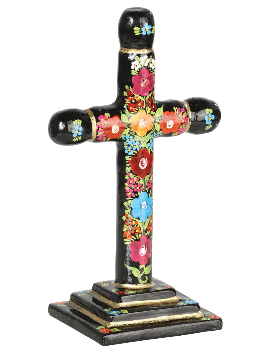 Cruz Madera Mexico Artesanal Flores Madera Multicolor 603115
