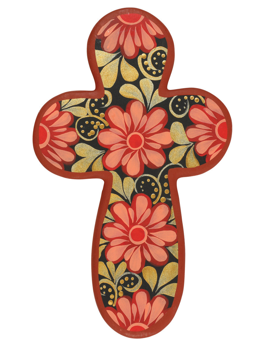 Artículo Hogar Mexico Artesanal Cruz De 10' Redonda Ceramica Naranja 603411