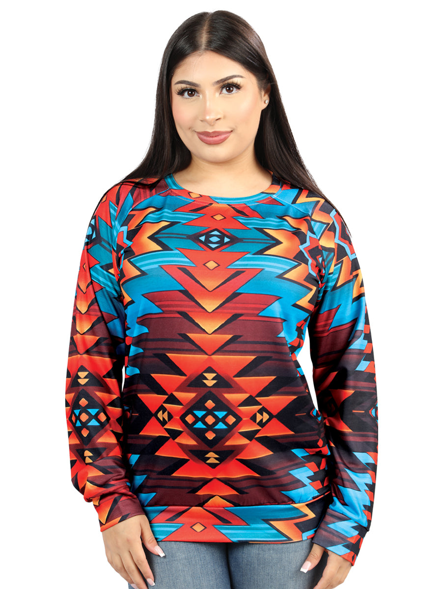 Jersey Manga Larga El General Western Wear Syg-1904 Tela Verde Azul 702071