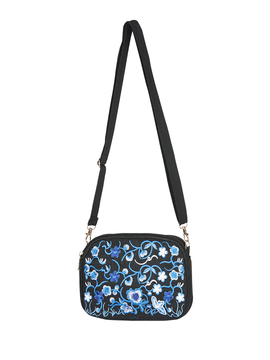 Bolsa Bordada El General Ac-131 Tela Negro/Azul 702174