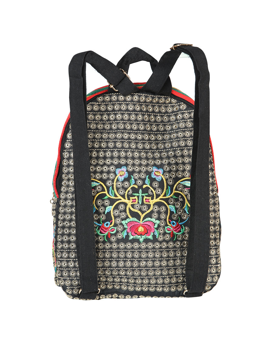 Bolsa Bordada Mochila El General Ac-190 Tela Negro/Rosa 702187