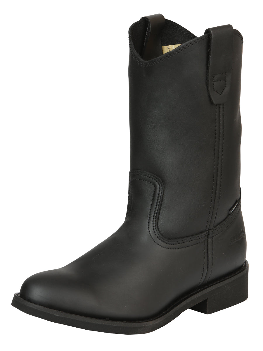 Establo Caballero Bota de Trabajo - Piel Grasso - Negro 311