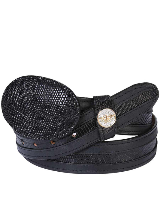 Cinto Vaquero Exotico/a El General Eldn Piel Lizard/denver Black 21246