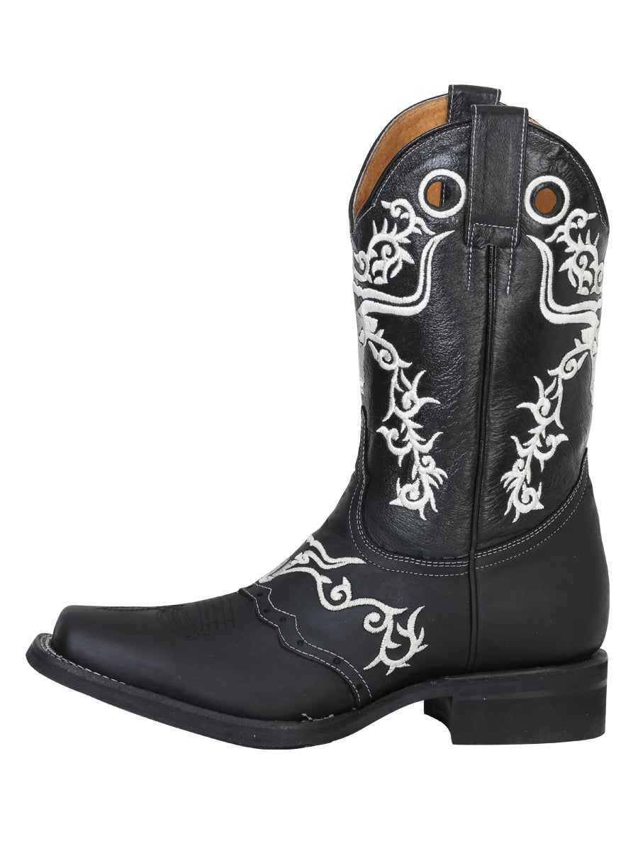 Bota Rodeo El General Rod-10-cn-1+05140netli-5850 Piel Crazy Negro 34313
