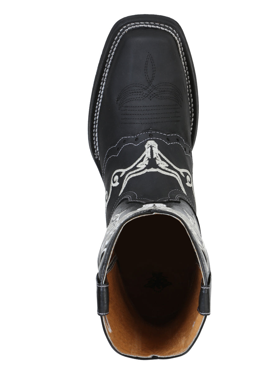 Bota Rodeo El General Rod-10-cn-1+05140netli-5850 Piel Crazy Negro 34313