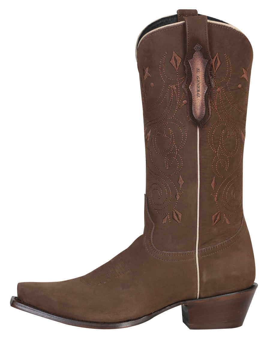 Bota Vaquera Dama Edición Limitada Nobuck Camel - Modelo 34513
