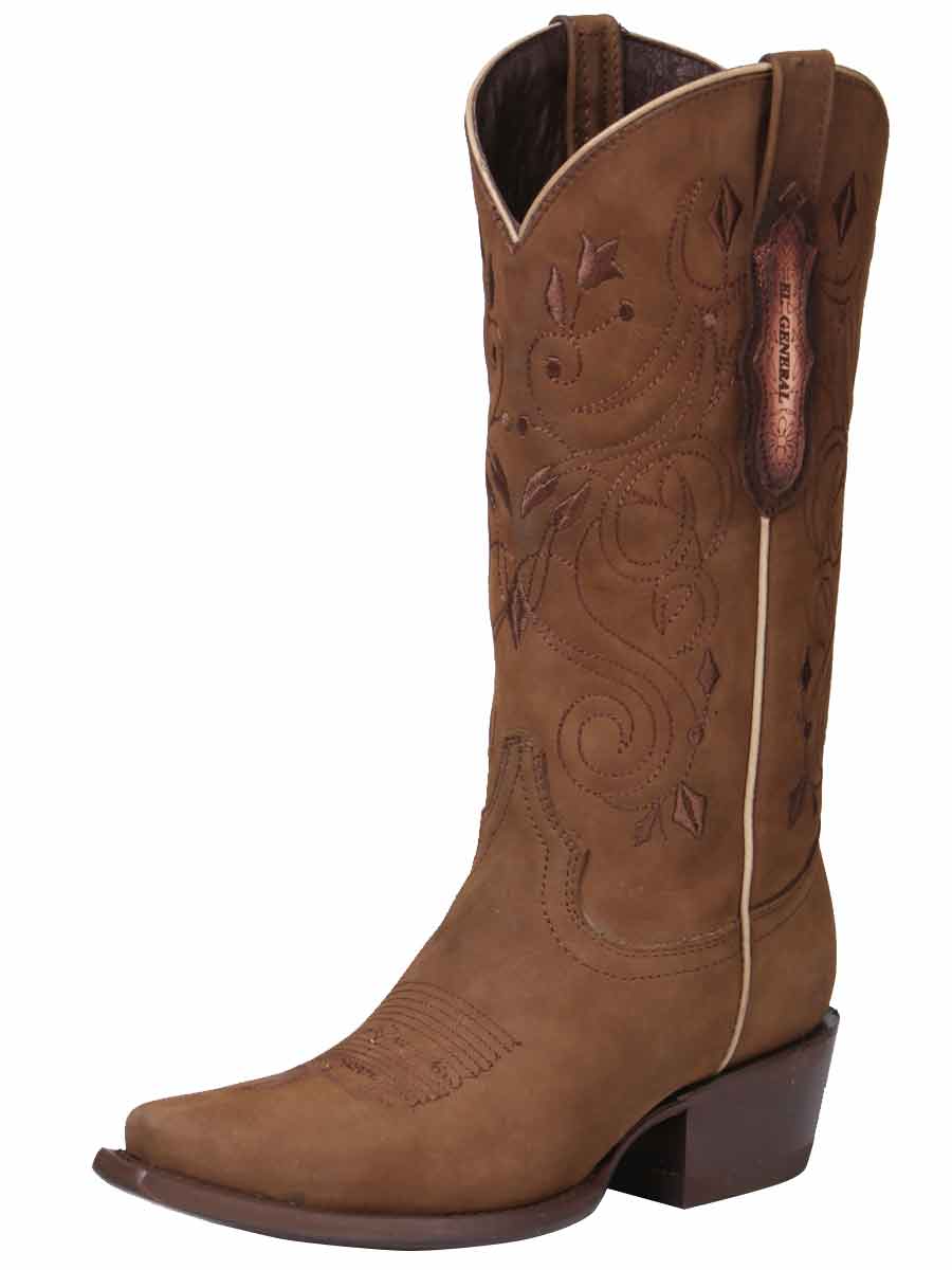 Bota Vaquera Dama Edición Limitada Nobuck Camel - Modelo 34513