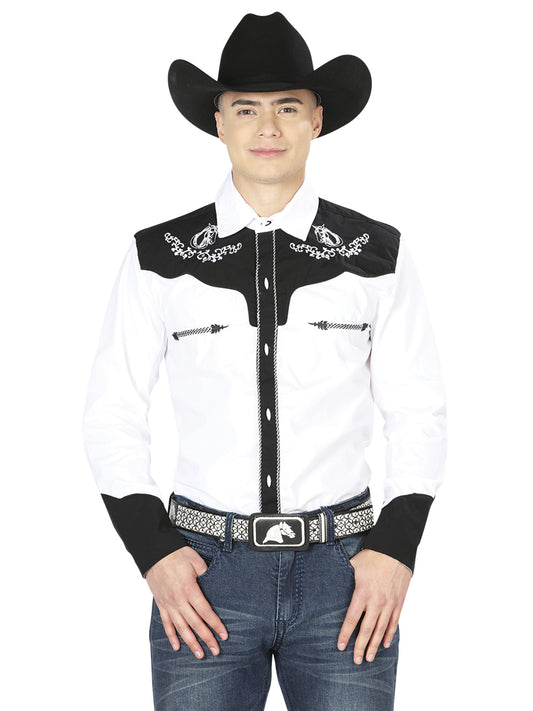 Camisa Charra Manga Larga El General Cvap1021 65% Poliester 35% Algodon Blanca 35185