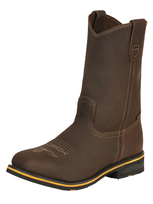 Establo Caballero Rodeo Bota - Loco Piel Beige con Punta de Acero 41544
