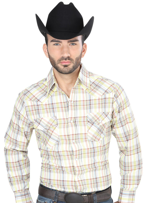 Camisa Vaquera M/ Larga El General S2018-2 60% Algodón 40% Poliéster Amarillo/Café 41701