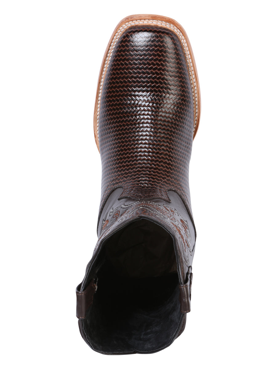 Bota Rodeo El General Sr-18-143 Piel Grabado Tejido Cigar 41791