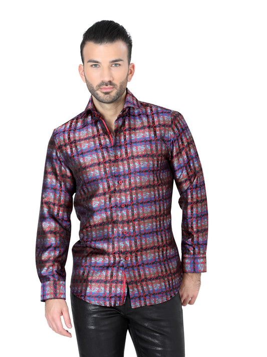 Camisa Casual M/ Larga Centenario 5 100% Poliester Rojo 41862