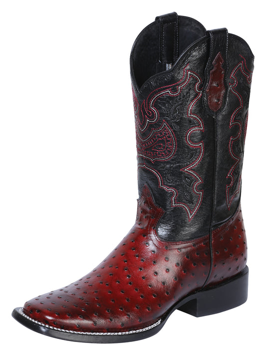 el General Rodeo Bota - Printed Avestruz Borgoña 41901